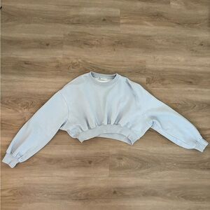 Light blue Zara cropped sweatshirt